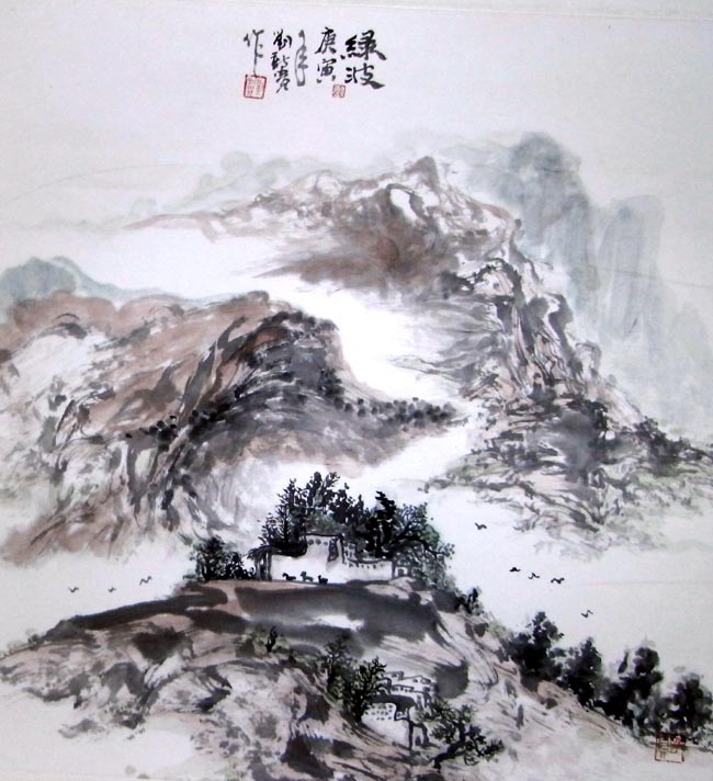 刘新贵的新疆大山水作品:绿波
