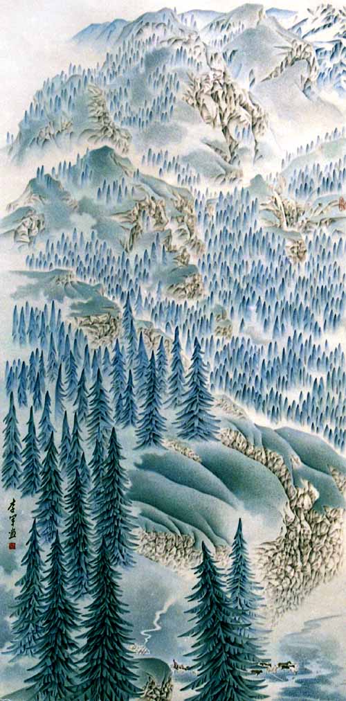 著名画家李军的新疆大山水画:情系天山