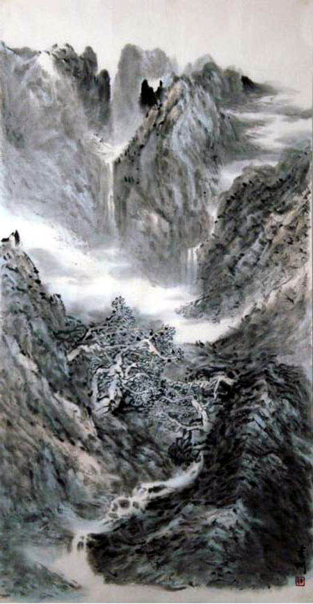 中国山水画家陈秀明作品