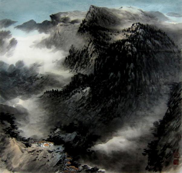 中国山水画家陈秀明作品