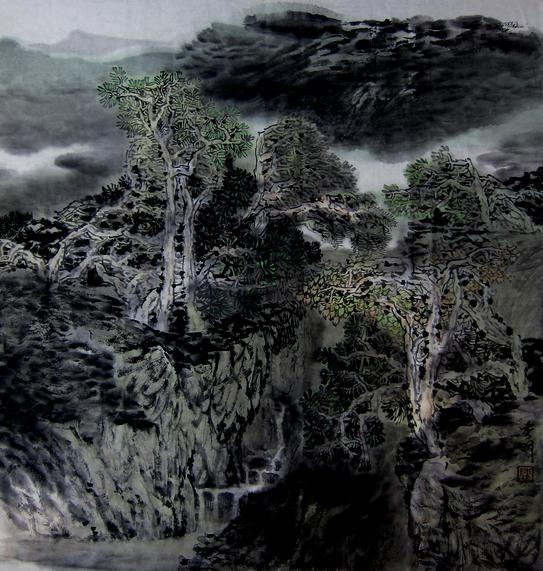 中国山水画家陈秀明作品