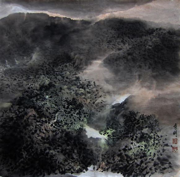 中国山水画家陈秀明作品