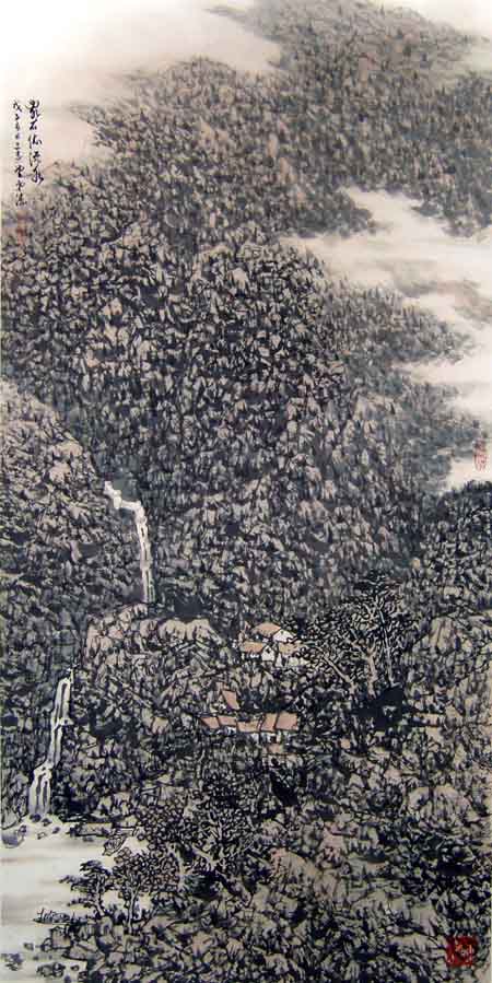 乱石依流水68x138cm 2008年