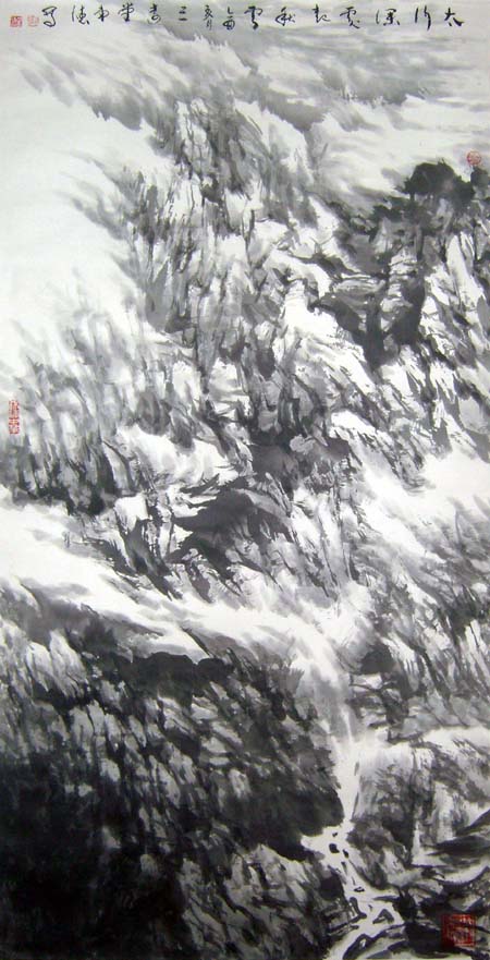 太行深处起秋云68x138cm 2005