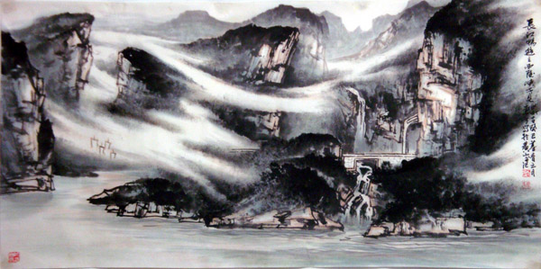 刘东方国画山水作品欣赏-长江畅游之西陵峡所见