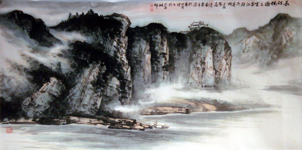 刘东方国画山水作品欣赏-长江畅游之宜昌江段所见