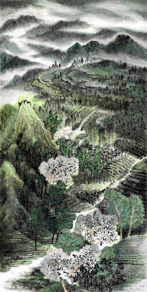 中国山水画家周松竹作品-《心象媚道》系列2