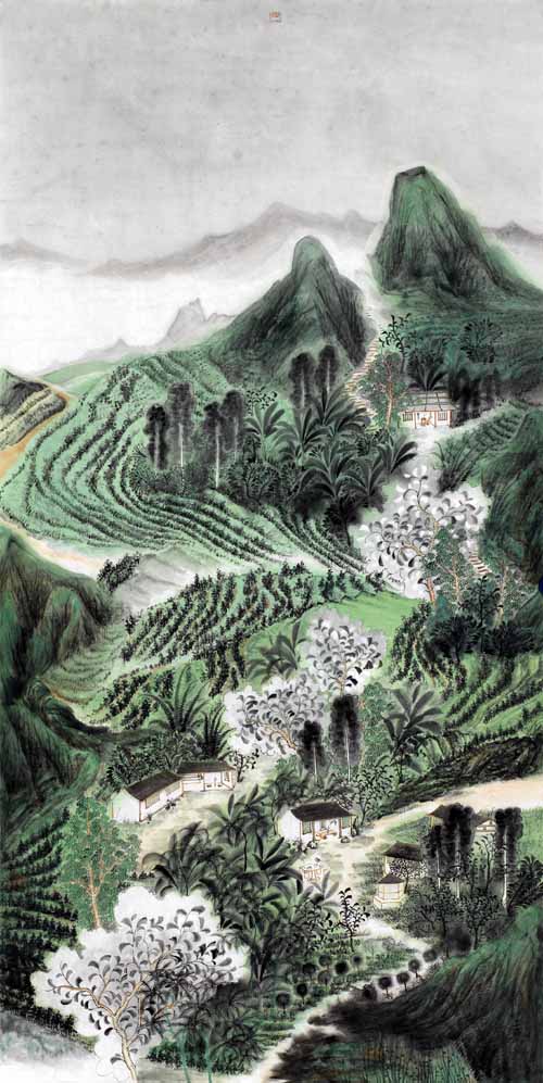 中国山水画家周松竹作品-《心象媚道》系列4