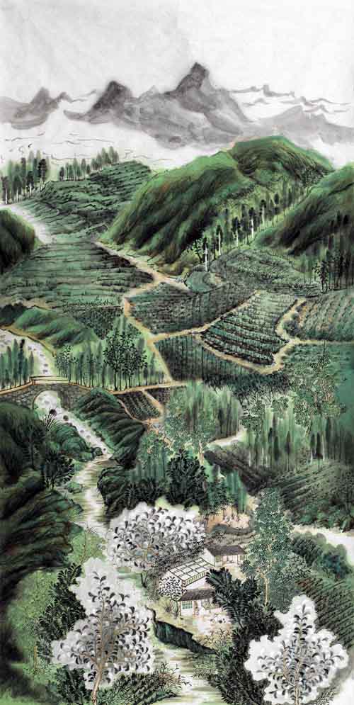 中国山水画家周松竹作品-《心象媚道》系列3