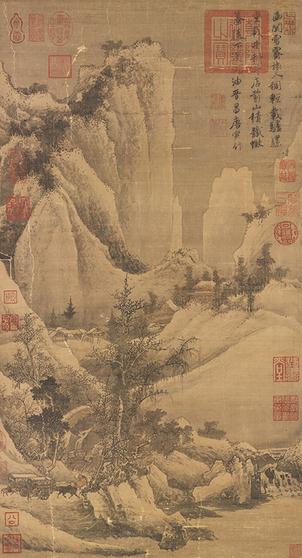 明 唐寅 函關雪霽