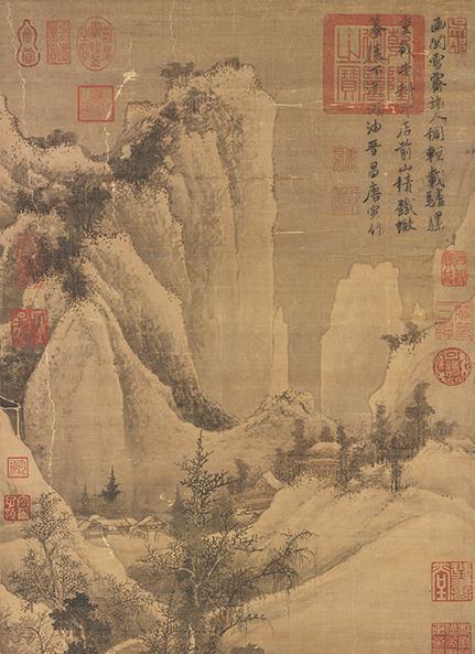 明 唐寅 函關雪霽