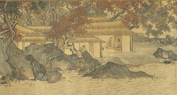 明 唐寅 溪山漁隱(局部)