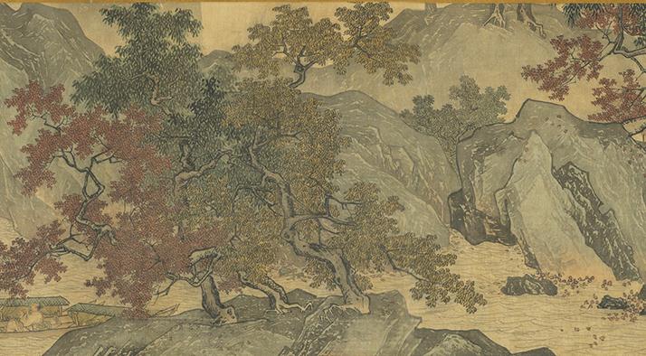 明 唐寅 溪山漁隱(局部)