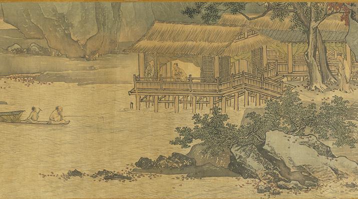 明 唐寅 溪山漁隱(局部)