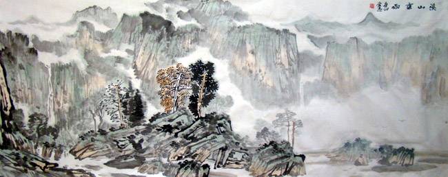 著名画家王爱忠先生作品欣赏:溪山云雨