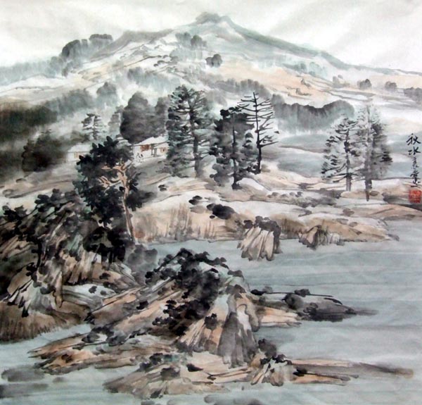 著名画家王爱忠先生作品欣赏:秋水