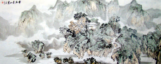 著名画家王爱忠先生作品欣赏:雾满春山黛