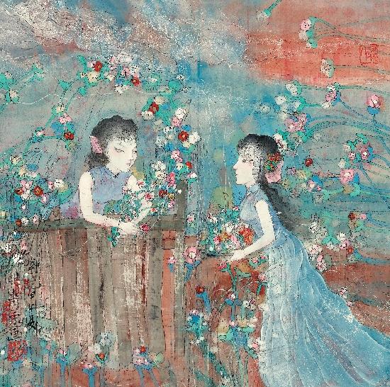 胡寿荣 紫艳 设色纸本画心 50.9×50.7cm 2014年作