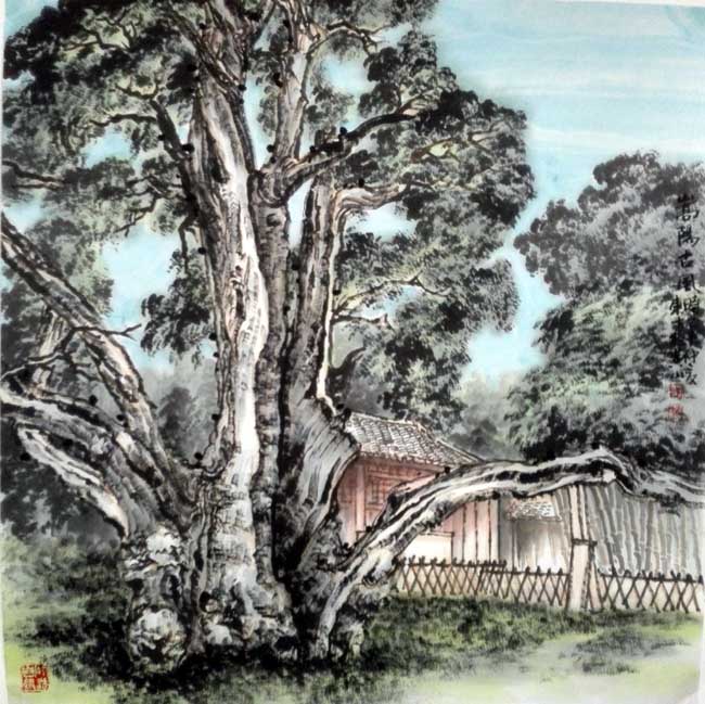 画家刘东方先生嵩山少林寺采风作品:嵩阳古风