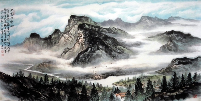 山水画家刘东方嵩山少林寺写生作品欣赏