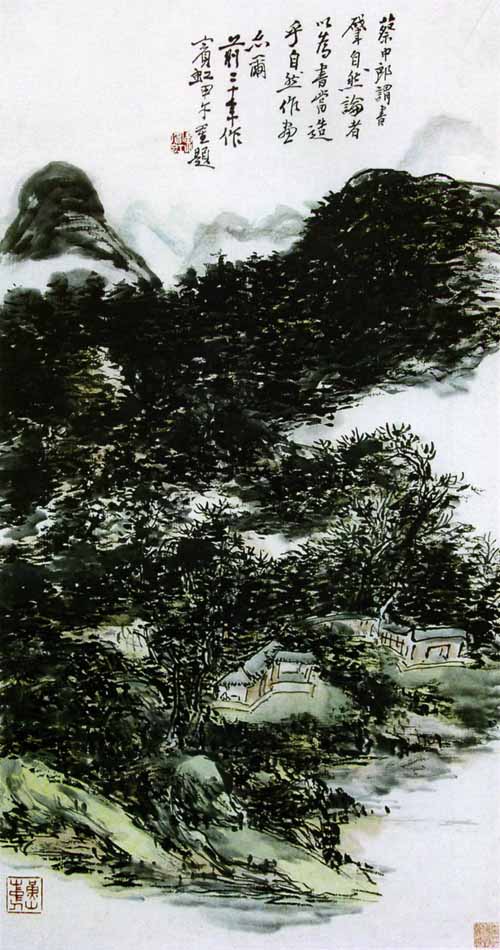 黄宾虹山水画作品欣赏:山水轴