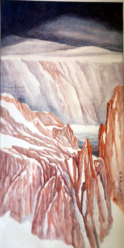 著名画家杨扬的新疆大山水画作品5