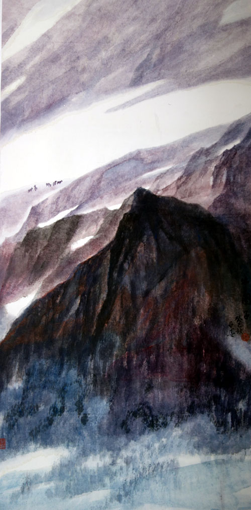 著名画家杨扬的新疆大山水画作品6