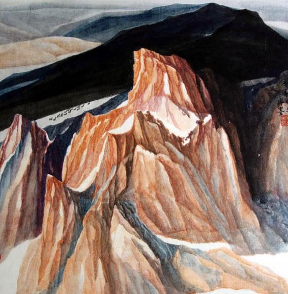 著名画家杨扬的新疆大山水画作品14