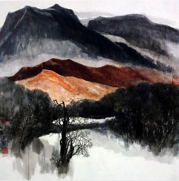 著名画家杨扬的新疆大山水画作品12