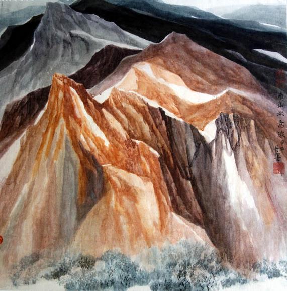 著名画家杨扬的新疆大山水画作品16
