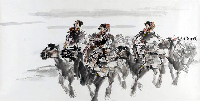 著名画家崔俊恒作品:吾天吾地 68x136 2012年