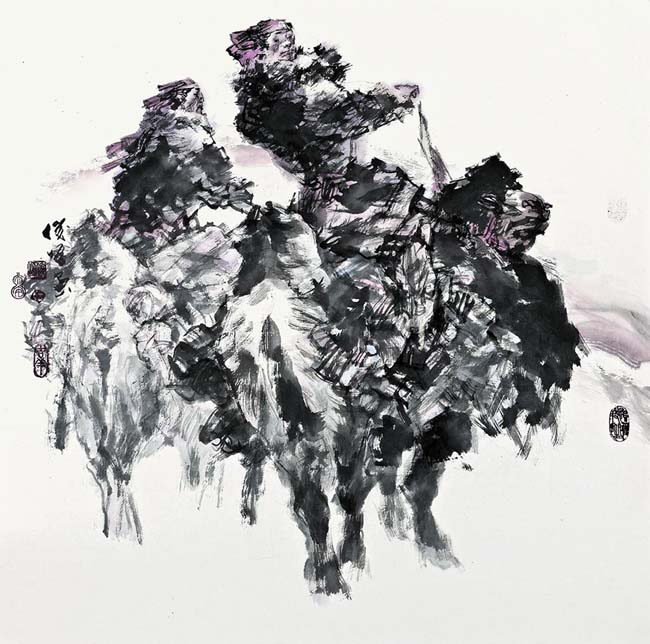 著名画家崔俊恒作品:望乡 68x68 2008年