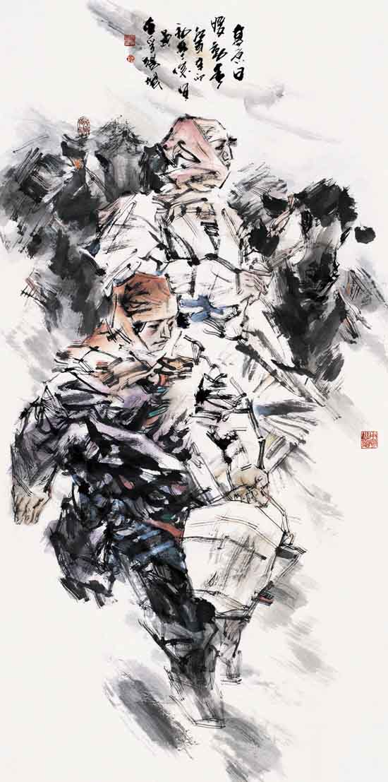 著名画家崔俊恒作品:高原日暖68+136.2011年