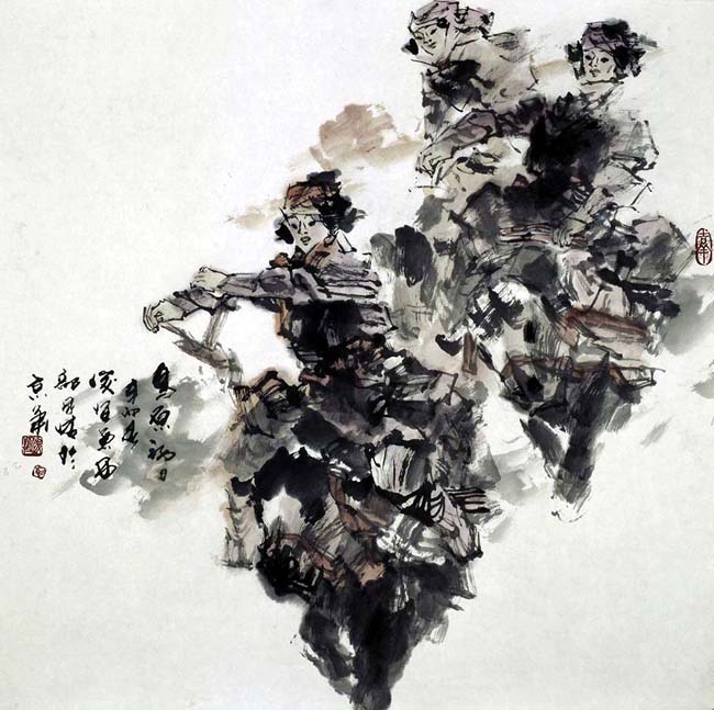 著名画家崔俊恒作品:高原初日 68x68 2011年
