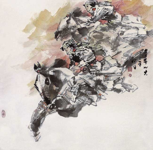 著名画家崔俊恒作品:青春如火 68x68 2009年