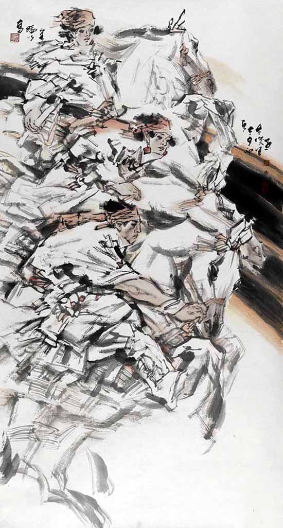 著名画家崔俊恒作品:高蹈以全其志 200x100 2011年
