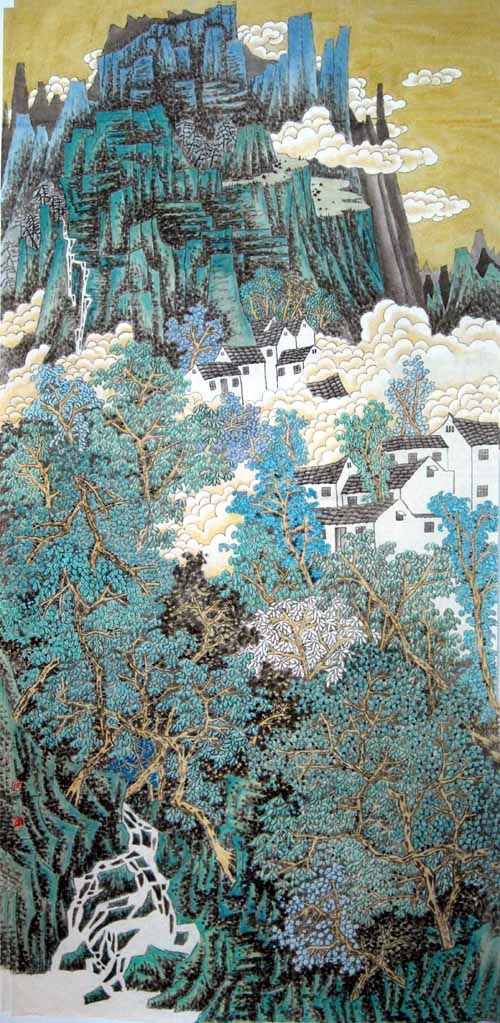 中国山水画家张全胜先生作品欣赏:碧嶂浮云见吾家
