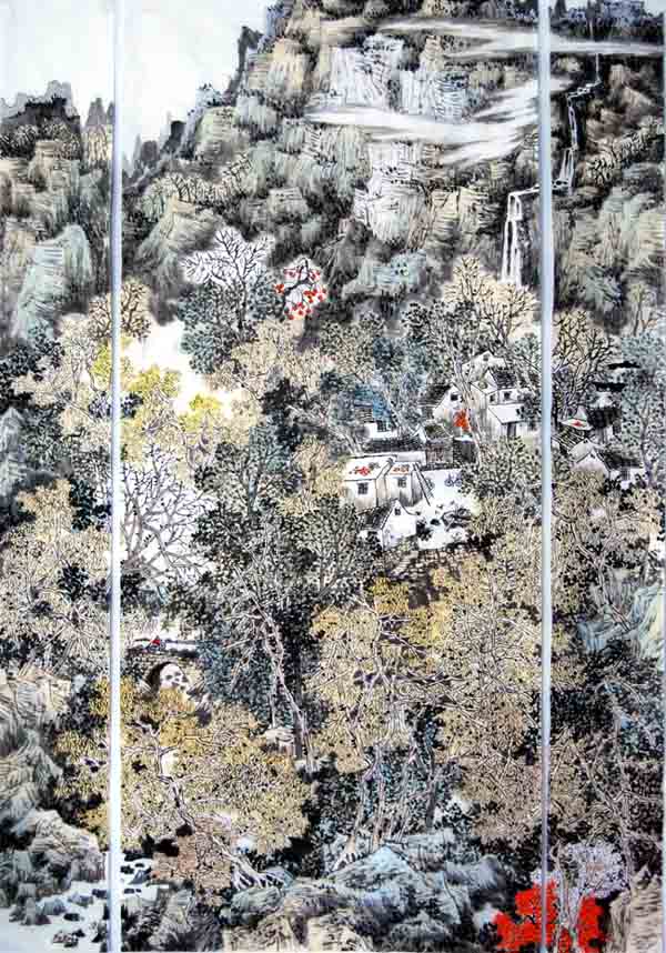画家张全胜先生作品欣赏:《家山尽在翠色中》