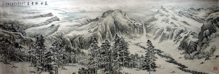 画家赵明仁先生作品-长白瑞雪图