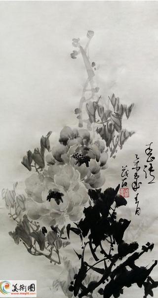 蔡茂友水墨牡丹首亮保利拍卖14万落槌