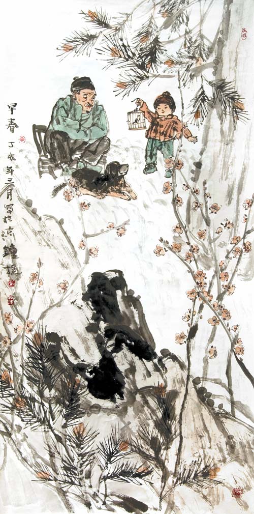 钟捷人物画作品