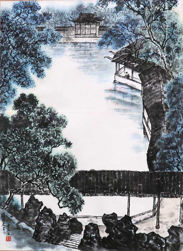 吴休山水画作品