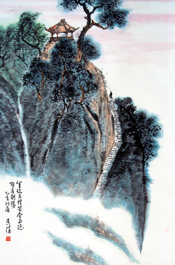 吴休山水画作品