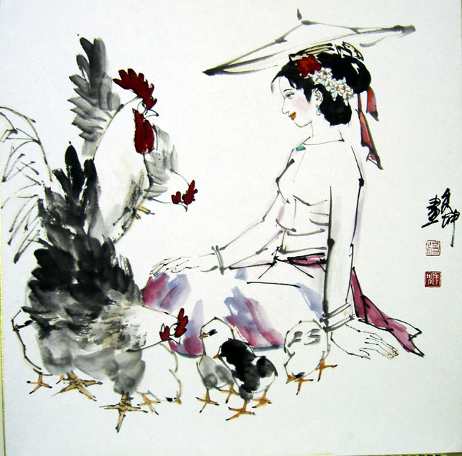 杨秀坤先生作品：傣家女 68×68cm 2010年