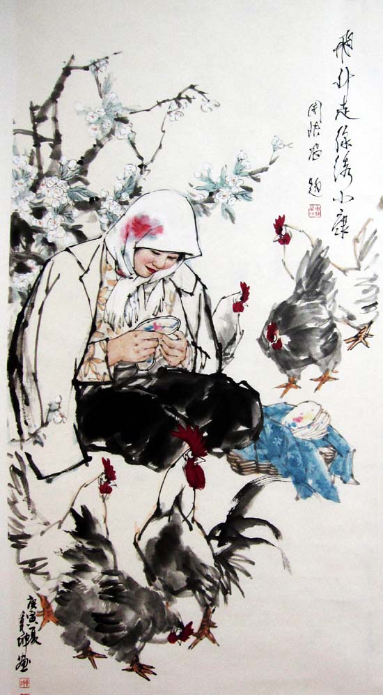 杨秀坤作品-飞针走线绣小康   136×68cm  2010年
