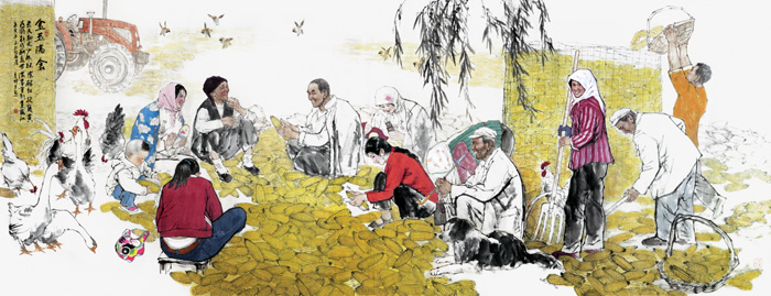 杨秀坤作品-金玉满仓 500×200cm 2010年