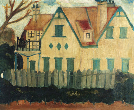 关紫兰 洋房 布面 油画 37.8×45.6cm