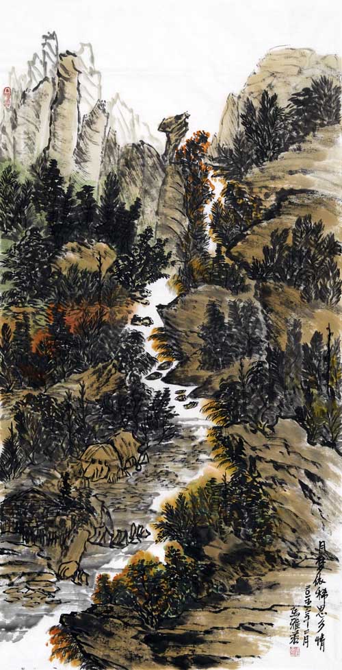 马雅君作品《月梦依稀思乡情》