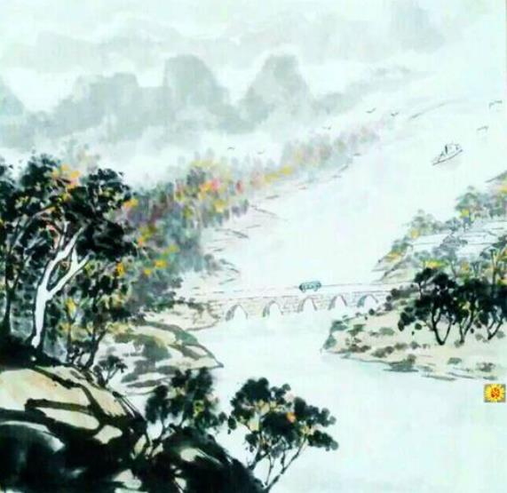 ���ڻ��Ұ�ɽ�黭չ����ɽ����ͬ