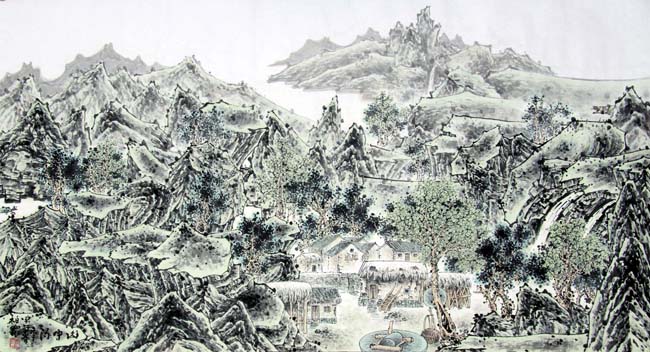 《山中流年青绿》94x178cm
